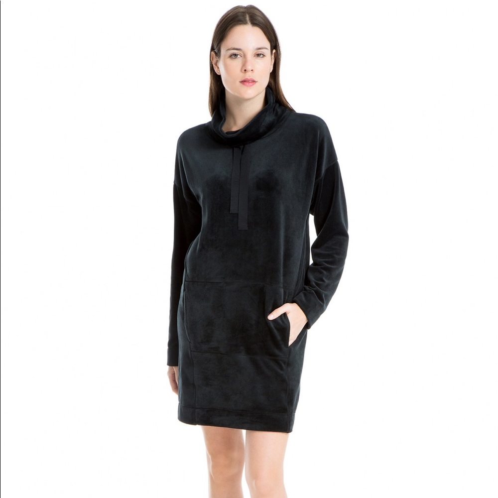 Max Studio Edit Solene SUPER SOFT Black Velvet Dress XS